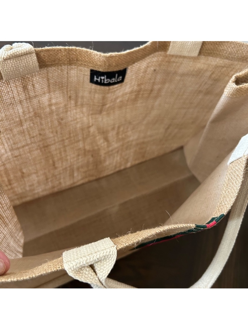 NEW HIBALA Woven Large Beach Shoulder Tote with Center Striped Accent handmade - Picture 9 of 10